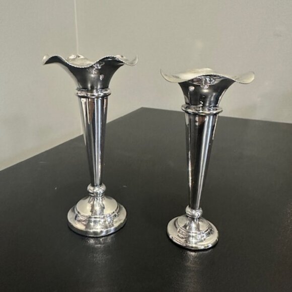 Vintage Pair of Silver Plated Candleholders – Marked with HAMO E.P.N.S. ENGLAND - Picture 1 of 4